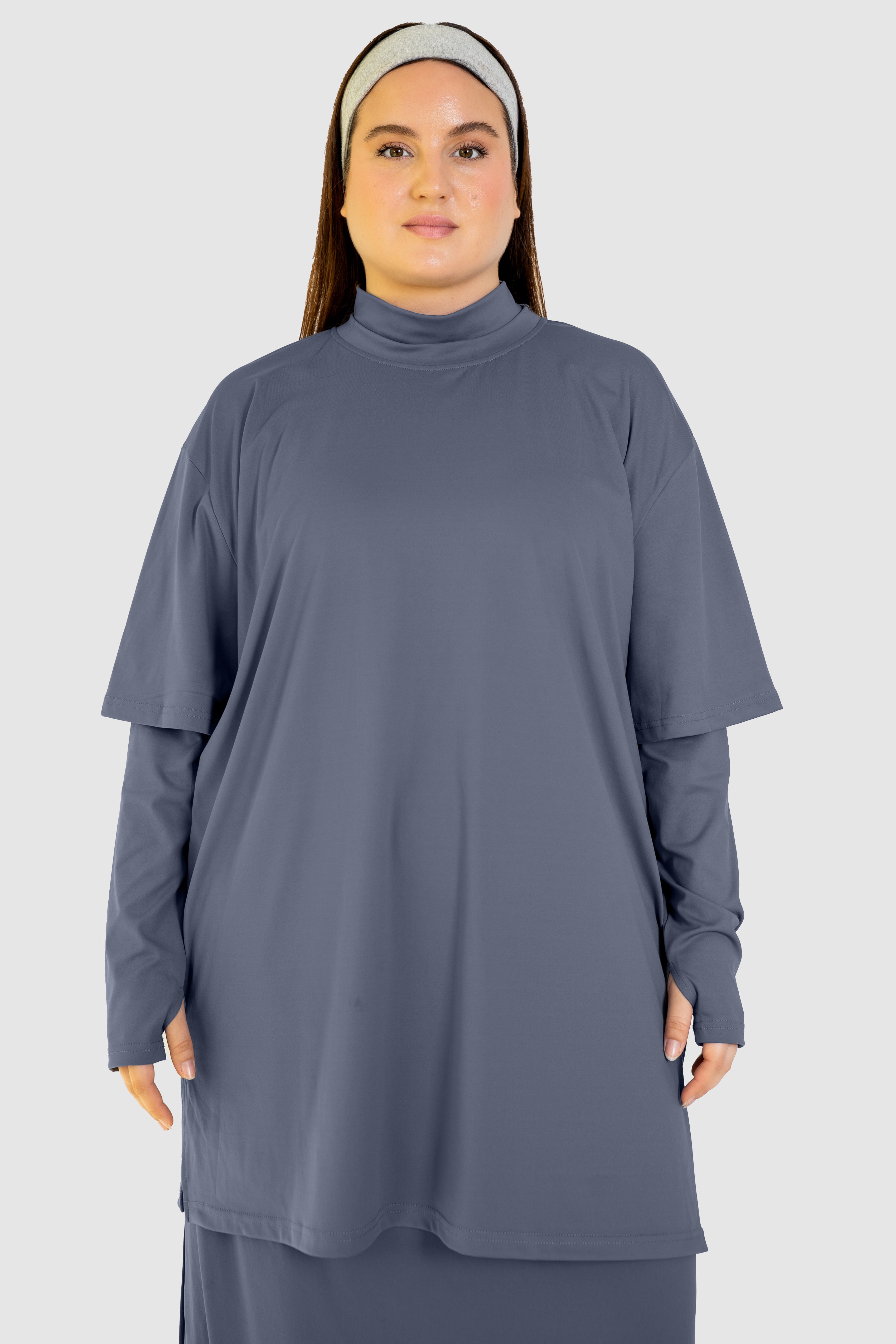 One Base Tee - Grey Blue