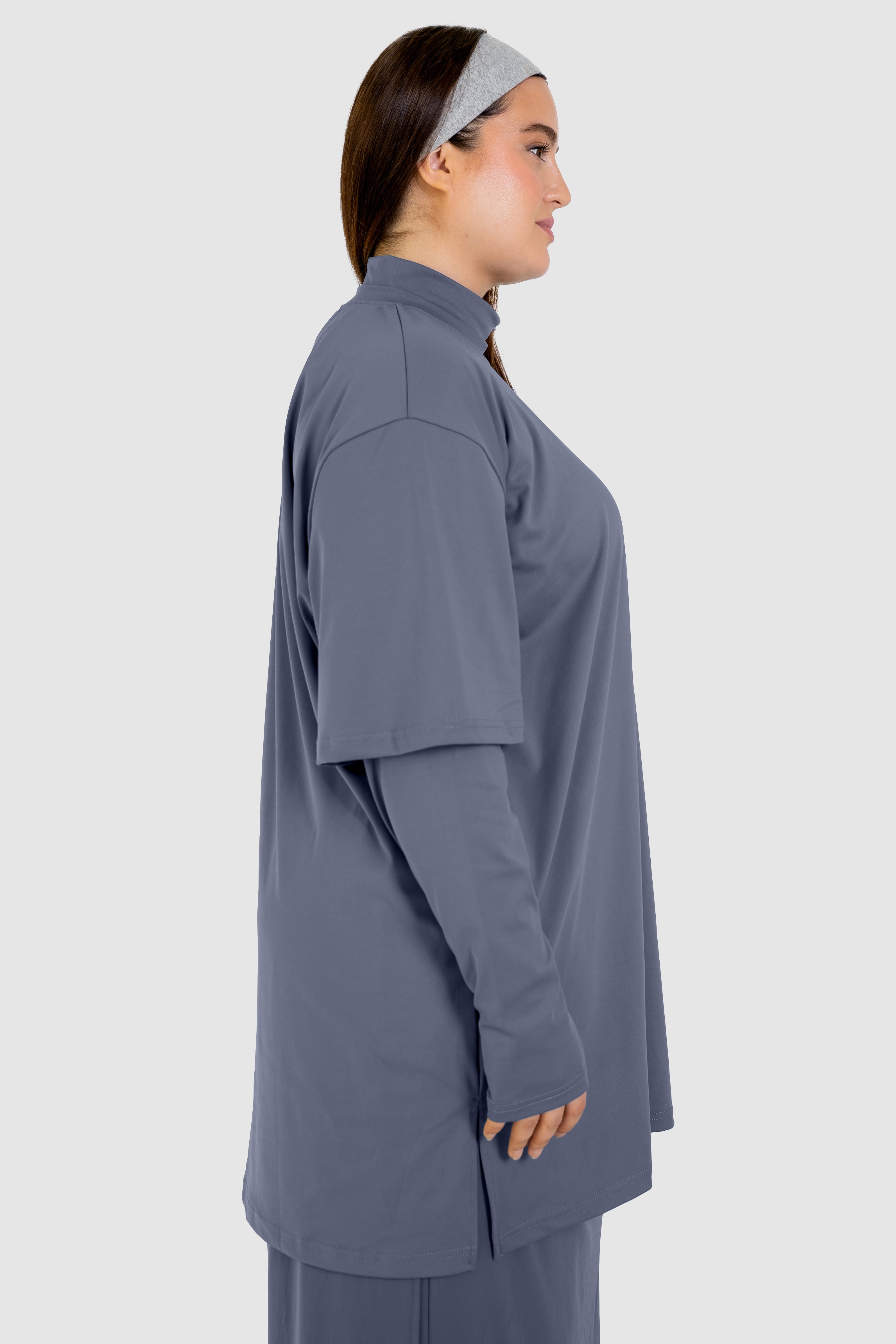 One Base Tee -   Grey Blue