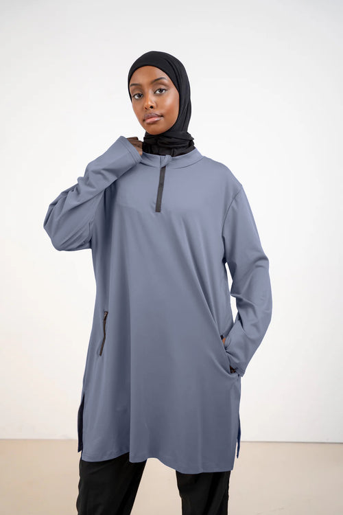 ACTIVE EASE TUNIC GREY BLUE