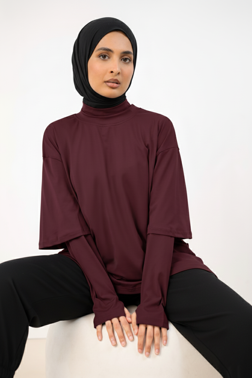 ONE BASE TEE PLUM