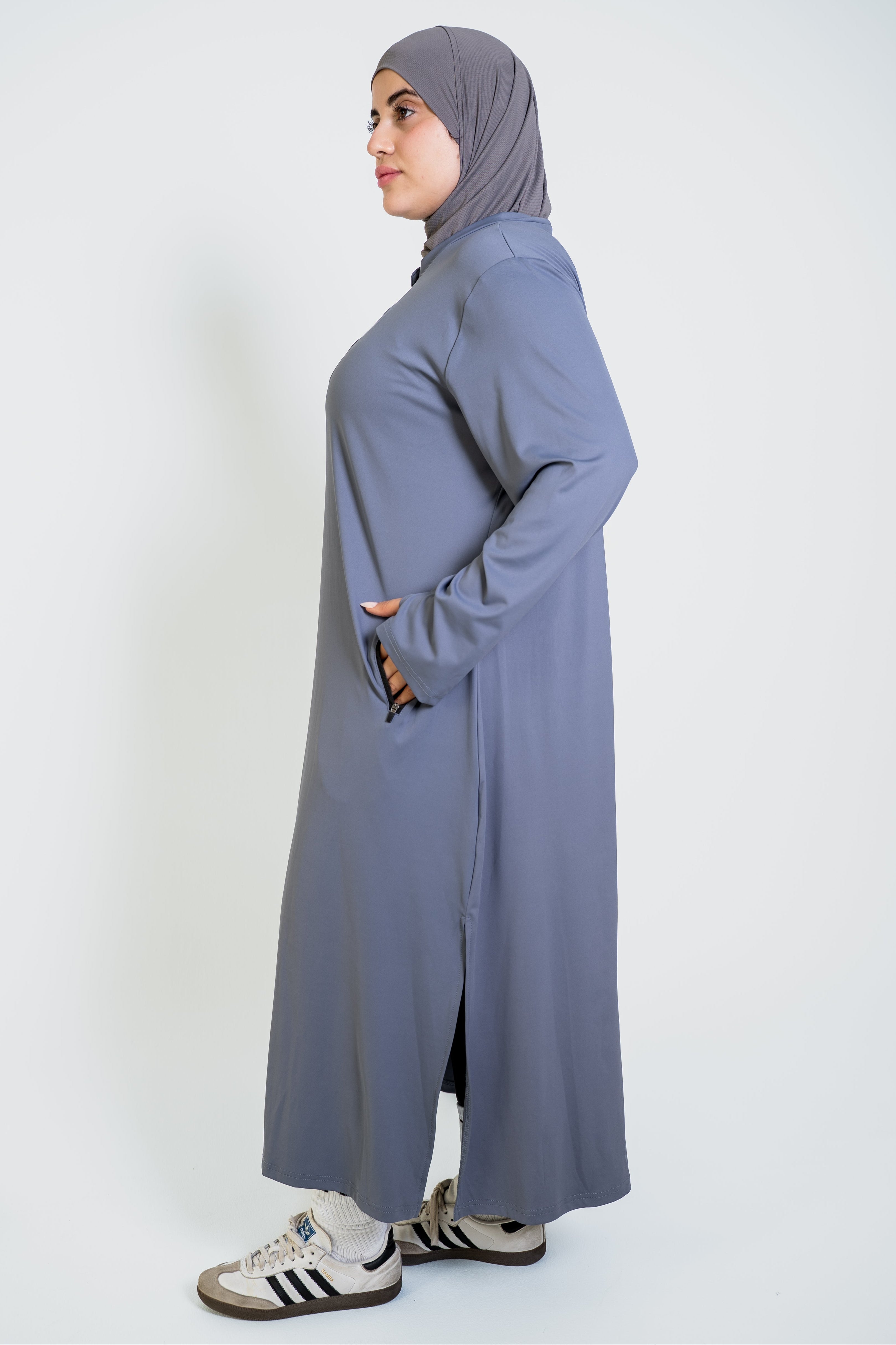Sport Abaya - Grey Blue