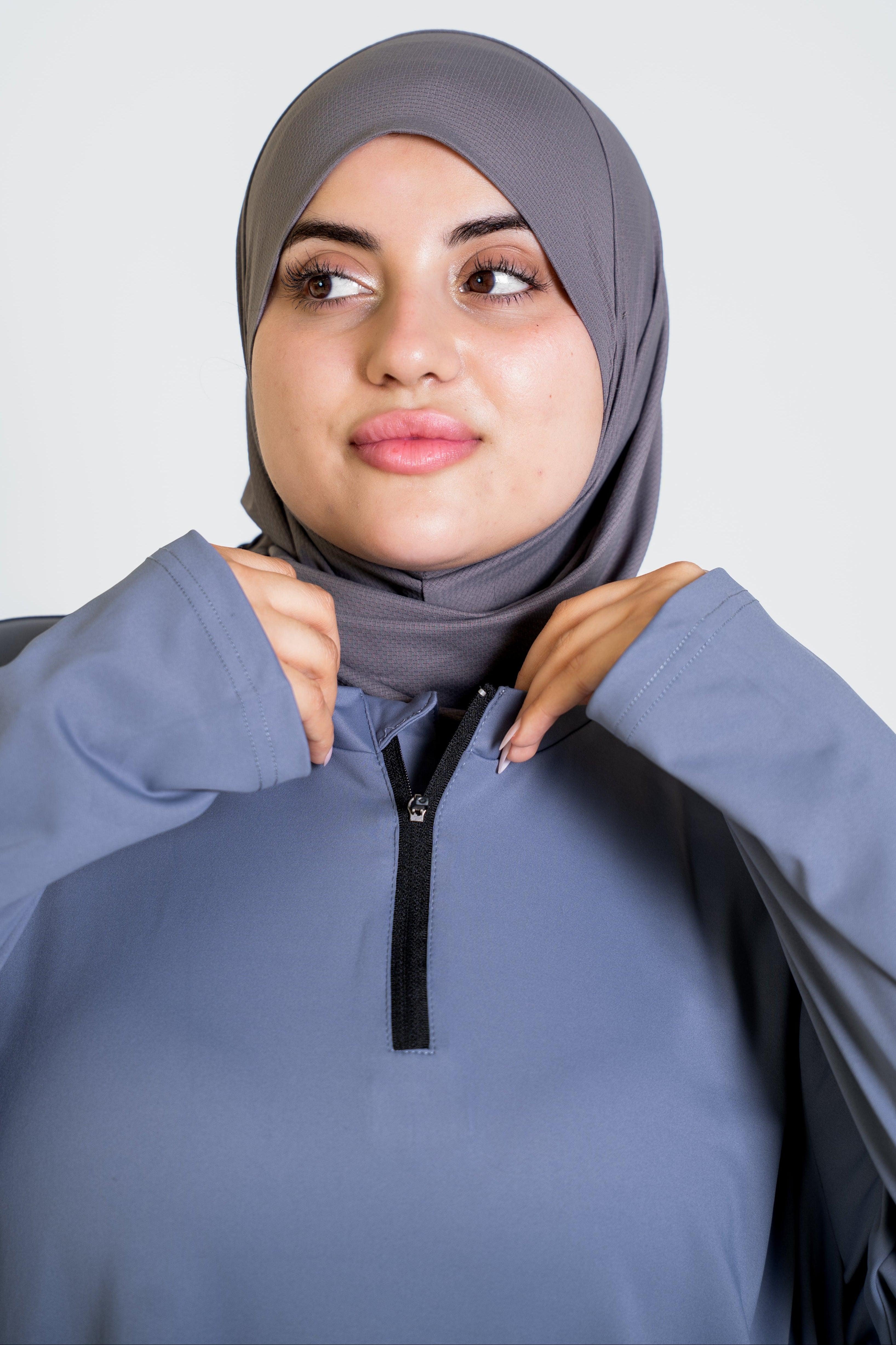 Sport Abaya - Grey Blue