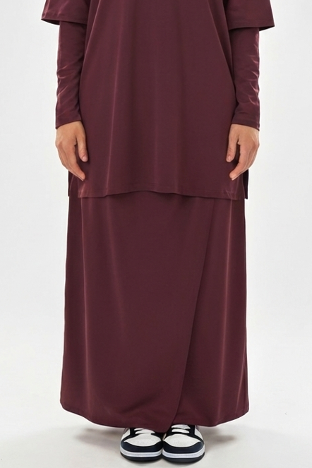 ACTIVE JOG-SKIRT PLUM 